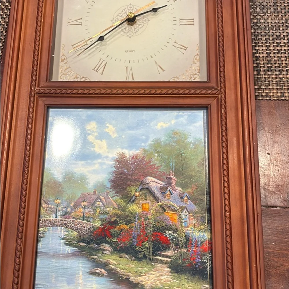 Rare limited edition plate no. 9944A Lamplight bridge spring working clock